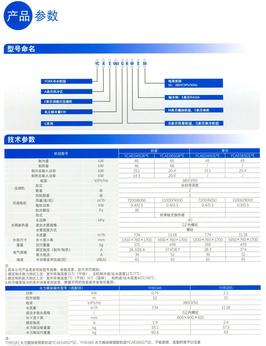約克中央空調(diào)風(fēng)冷熱泵模塊空調(diào)機(jī)組YCAE系列